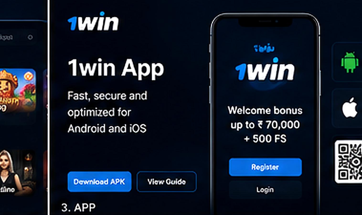 1win App India interface hero