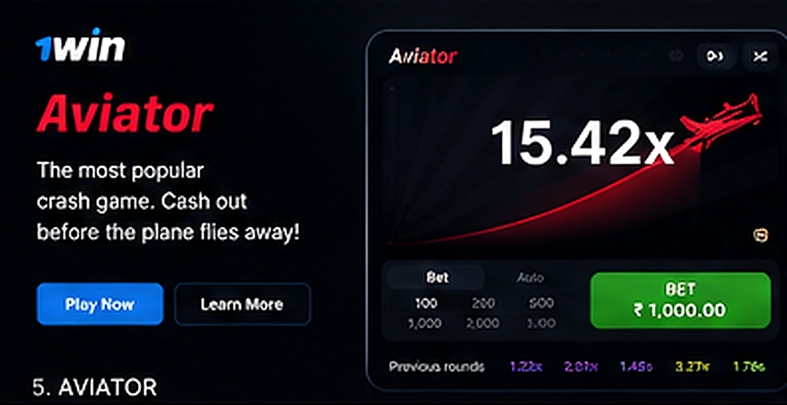 1win Aviator India interface hero