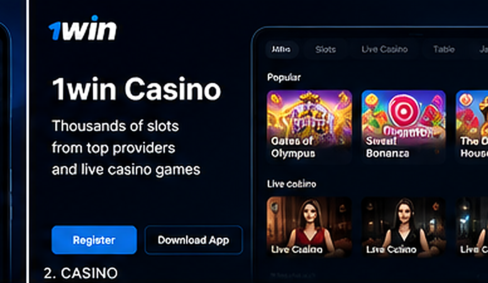 1win Casino India interface hero