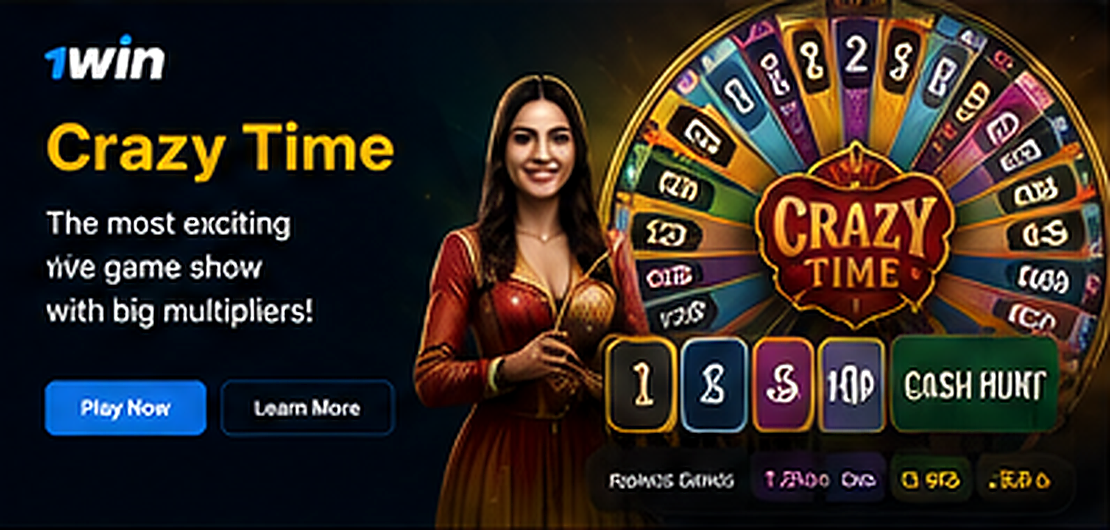 1win Crazy Time India interface hero