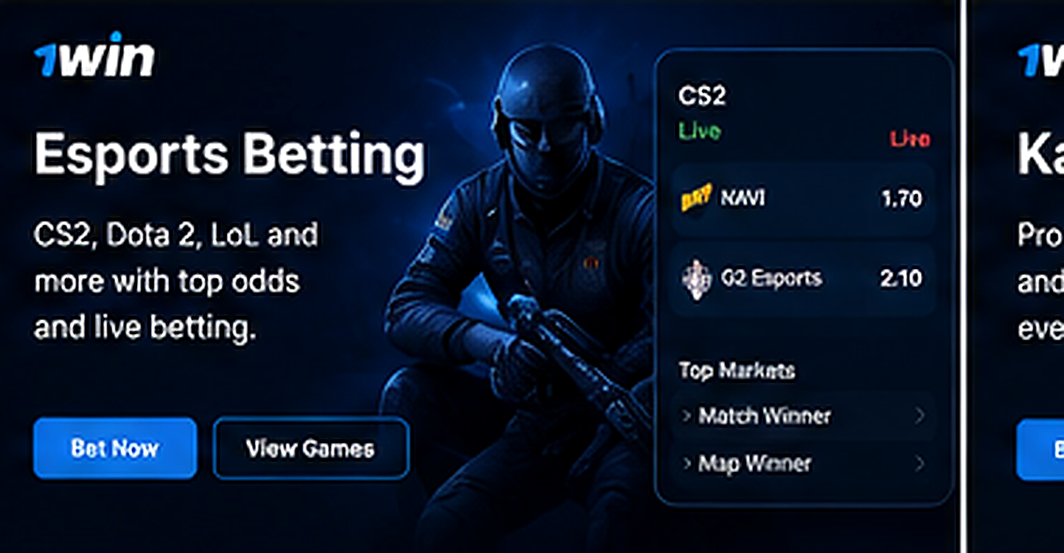 1win Esports Betting India interface hero