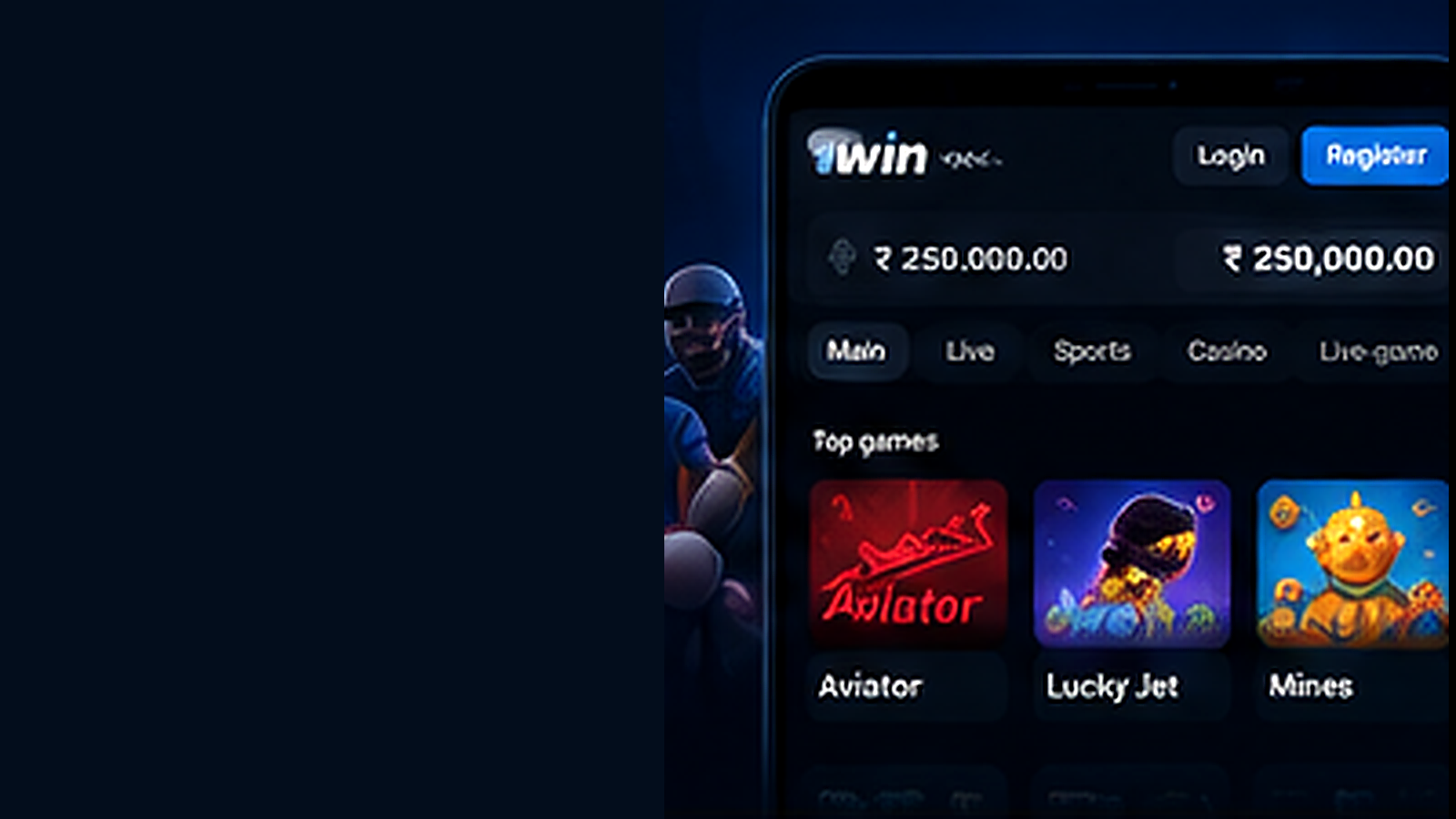 1win casino online y apuestas deportivas Perú interface preview without country text
