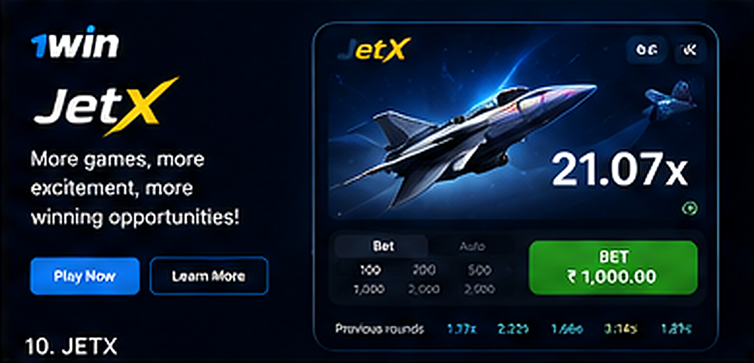 1win JetX India interface hero