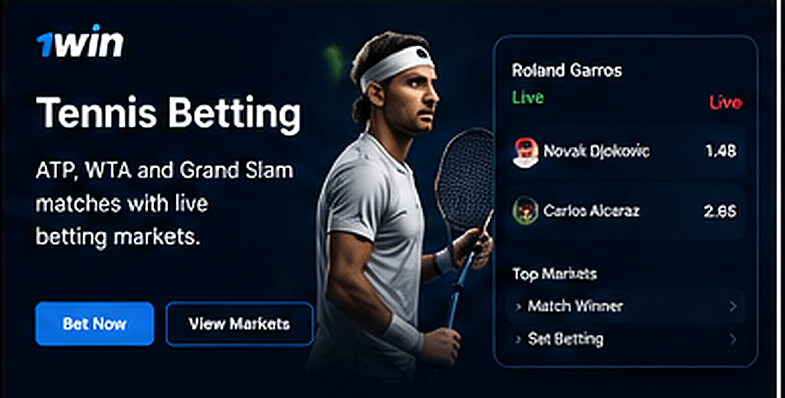 1win Tennis Betting India interface hero